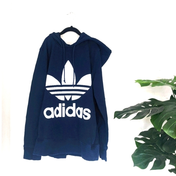 adidas Tops - Adidas Hoodie Trefoil Logo, Size M, Navy Blue